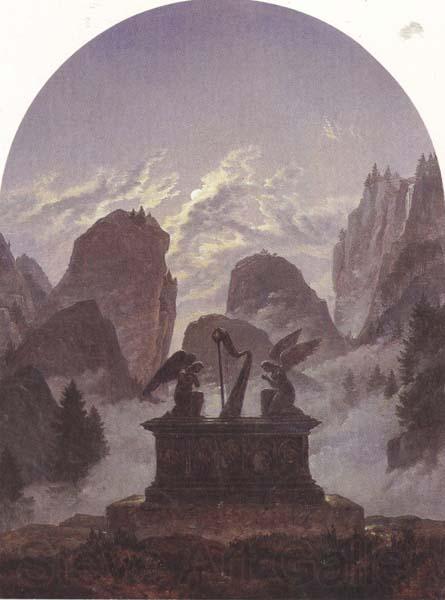 Carl Gustav Carus The Goethe Monument (mk45) Norge oil painting art
